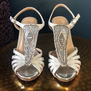 Art deco rhinestone heels